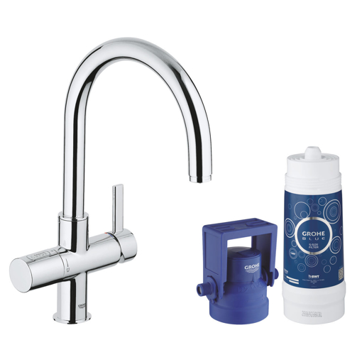 Immagine di Rubinetto miscelatore monocomando per lavello grohe blue pure 33249000