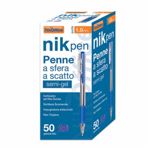 Immagine di 50 pz penna nik a sfera scatto blu 20nik119