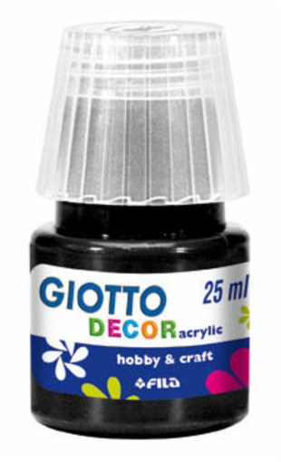 Immagine di 6 pz tempera giotto decor acrylic nero 25ml.  538124