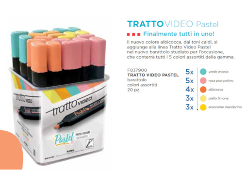 Immagine di 20 pz evidenziatore tratto video pastel col.ass. baratt. x20  8379