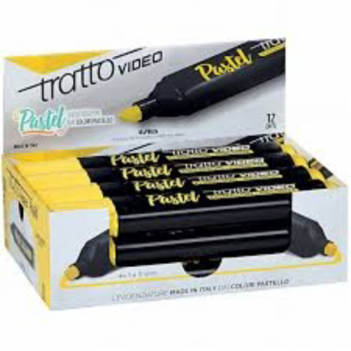 Immagine di 12 pz evidenziatore tratto video pastel giallo limone 833501