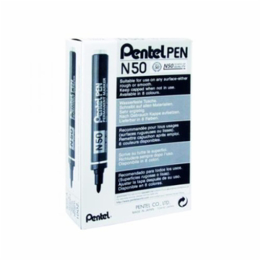 Immagine di 12 pz pennare.pentel n50 punta tonda nero