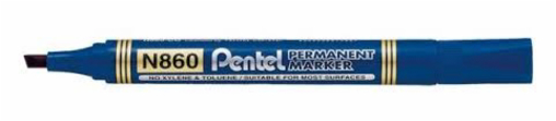 Immagine di 12 pz pennare.pentel n860 punta scalpello blu