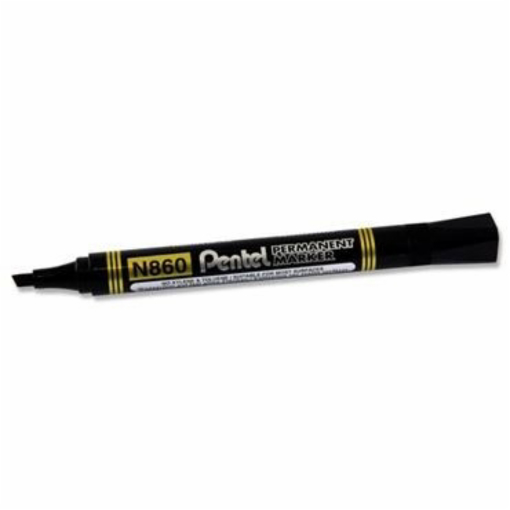 Immagine di 12 pz pennare.pentel n860 punta scalpello nero