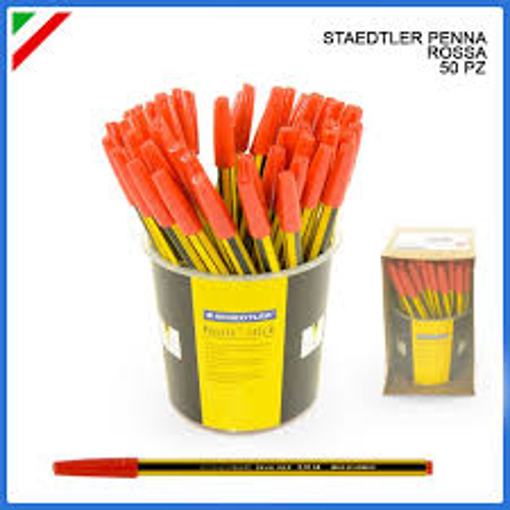 Immagine di 50 pz penna staedtler stick rossa a.434 02 kp5