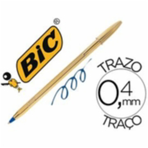 Immagine di 20 pz penna bic cristal shine fusto oro scrittura blu  9213401