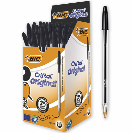 Immagine di 50 pz penna bic cristal  original nera  8373639