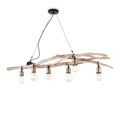 Immagine di Lampada a sospensione legno, driftwood, ideal lux