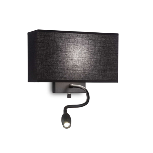 Immagine di Lampada da parete nero, hotel, ideal lux