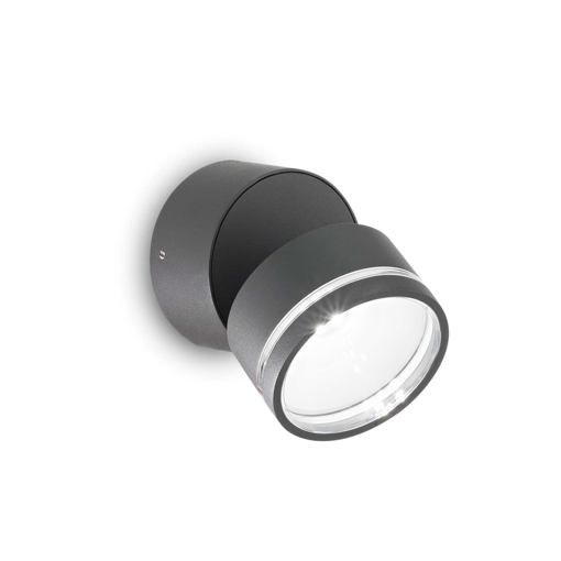 Immagine di Lampada da parete antracite, omega round, ideal lux