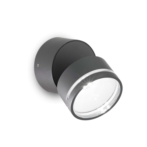 Immagine di Lampada da parete antracite, omega round, ideal lux