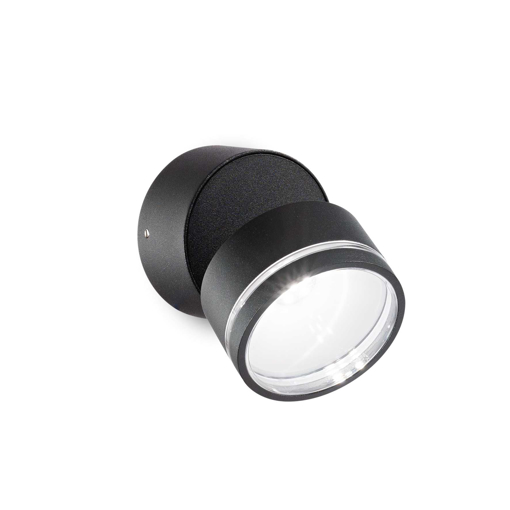 Immagine di Lampada da parete nero, omega round, ideal lux