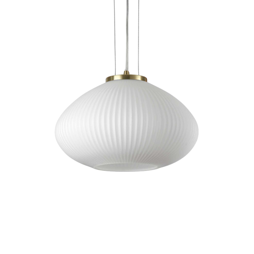 Immagine di Lampada a sospensione ottone, plisse', ideal lux