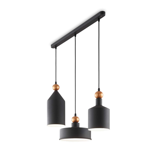 Immagine di Lampada a sospensione grigio, triade, ideal lux