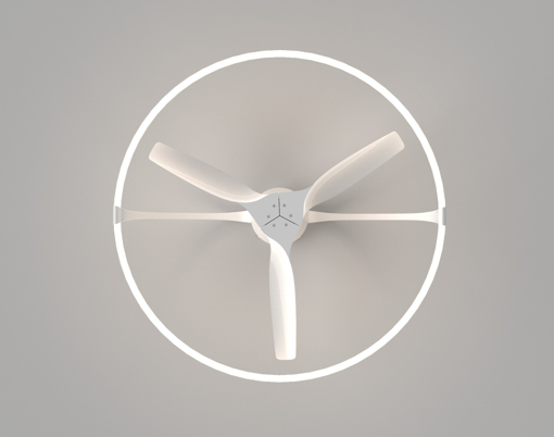 Immagine di Plafoniera led con ventilatore Nepal bianco, diametro 105cm