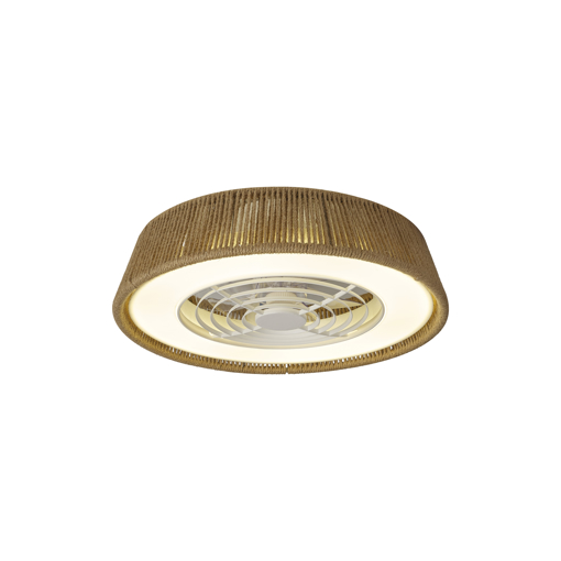 Immagine di Plafoniera led con ventilatore Polinesia Natural mini corda yuta diametro 57,6cm