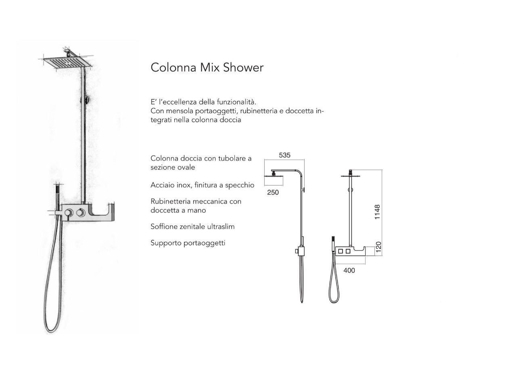 Immagine di Colonna doccia mix shower cromata grandform colmixsh